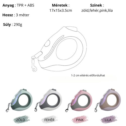 SmartLight Flex Póráz 3m hosszú FEHÉR